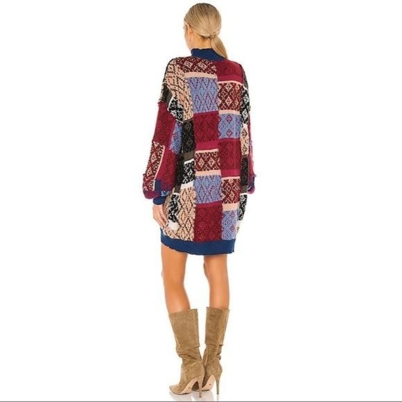 NWT Free People  Patched Argyle Dress M/L - Picture 5 of 5